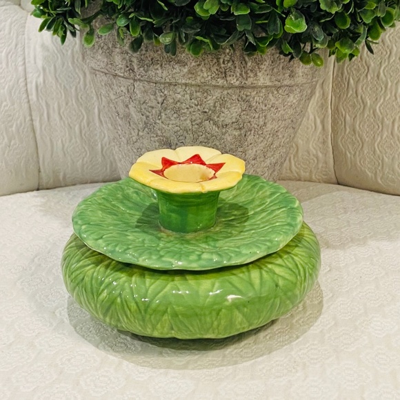 Wedgwood Other - JA9-Antique Wedgwood Green Floral Candle Holder Bowl